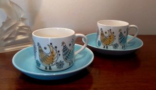 Fab Vintage Rorstrand Fenix Cup & Saucer - Mid Century Porcelain