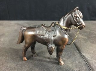 Vintage Brass / Bronze.  Large Size Lovely Statue Figure Western Horse 5”