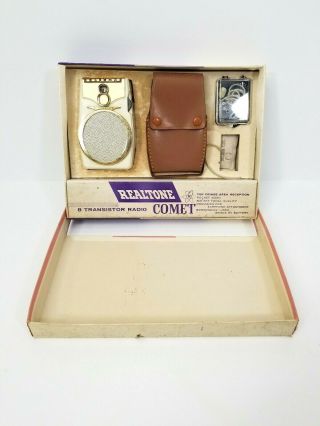 Vintage Realtone Comet 8 Transistor Radio Ivory Model Tr - 1088