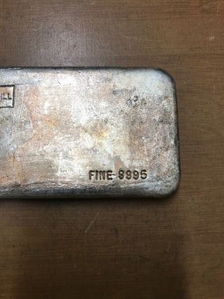 Bunker Hill Hand Poured Silver Bar 47.  45 Oz.  9995 Fine Silver Extremely Rare 96 4