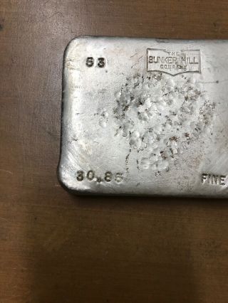 Bunker Hill Silver Bar 30.  85 Oz Fine Silver.  9995 Hand Poured Insanely Rare 53 2