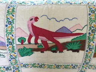 RARE Vintage Dinosaur Quilt Trim - Sought After Heirloom - 8