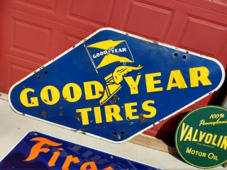 Vintage Goodyear Tires Porcelain Sign Neon By Federal Electric