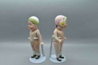 Antique Germany Porcelain Bisque 2 Doll CAP Impish Character from Limbach 1900 7