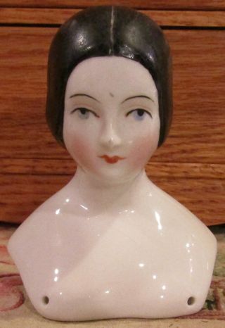 C1840 Antique 4 " Royal Copenhagen Amelia Doll W/rare Bun,  Rare China Head