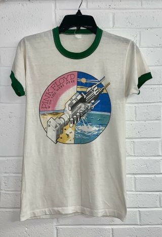 Vintage Pink Floyd 1975 Wish You Were Here Concert Tour T - Shirt Small S Rare