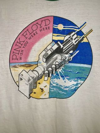 Vintage PINK FLOYD 1975 WISH YOU WERE HERE concert tour t - shirt SMALL S rare 3