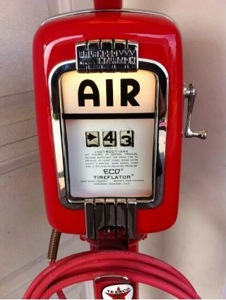 Vintage Eco Air Meter Gas Oil Red Texaco Restored With Light Pole GAS PUMP 3