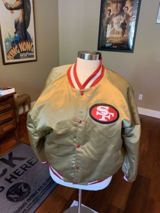 Vintage San Francisco 49ers Chalk Line Satin Jacket Hard To Find Size 3xl