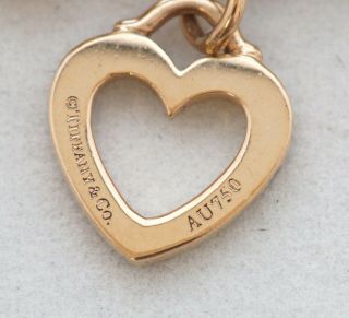 Rare Tiffany & Co 18K Rose Gold City HardWear Link Charm Bracelet Diamond Heart 9
