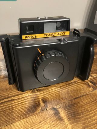 Konica Instant Press Polaroid Instant Film Camera - 110mm Hexanon F/4 - Rare