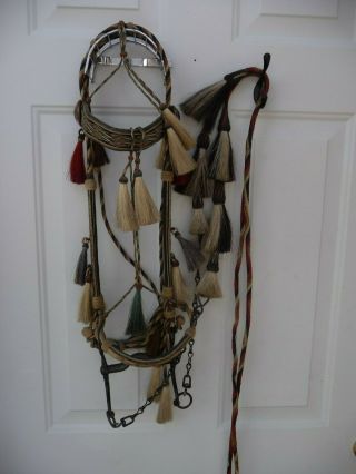 Very Rare Deerlodge Prison Montana Hitched Horse Hair Bridle C - 1880 - 1920