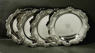 Gorham Sterling Silver Bread Plates (4) Matching Set