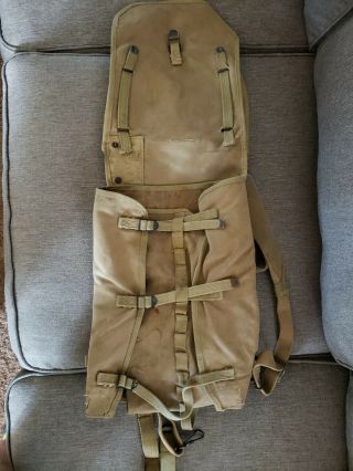 WWII M1928 Haversack Field Pack and Meat Can Pouch Vintage WW2 1942 w Pouch 2