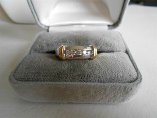 Diamond Wedding Band 1/4 Ctw 14kt White & Yellow Gold