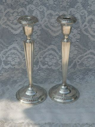 Rare Sterling Silver Candlestick 1103 Grams Weighted 10 " Tall