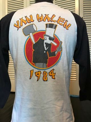 Vtg 84 Van Halen Tour Shirt Sz M Guitar God Rock Leppard Vai Zappa Metal Hagar