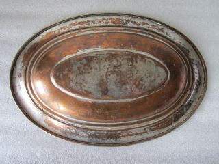 Antique Persian Islamic Tinned Copper Engraved Copper Covered Bowl Dish Signed 7