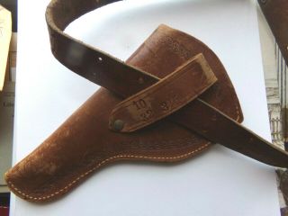 Vintage Youth Leather Cap Gun Holster with Belt 2