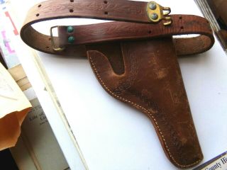Vintage Youth Leather Cap Gun Holster with Belt 3