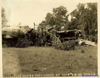 Org.  Photo: B - 17 Bomber (42 - 37895) Crashed In Woods; 1944 (3)