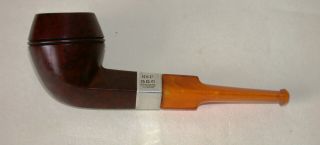 Antique Peterson Smokers Pipe With Silver Collar & Amber Stem 1913 2