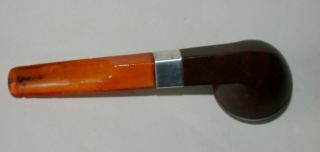 Antique Peterson Smokers Pipe With Silver Collar & Amber Stem 1913 5