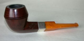 Antique Peterson Smokers Pipe With Silver Collar & Amber Stem 1913 8