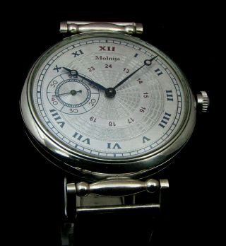 Molnija Vintage Soviet 1960 Ussr Large Art Deco Wristwatch