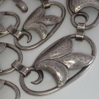 Vintage Georg Jensen Inc Usa Hand Wrought Sterling Silver Leaf Necklace
