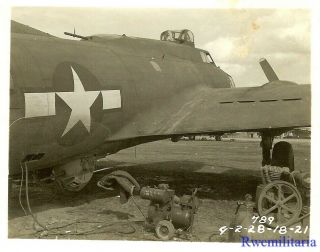 Org.  Photo: B - 17 Bomber Being Serviced On Airfield; 1944 (3)