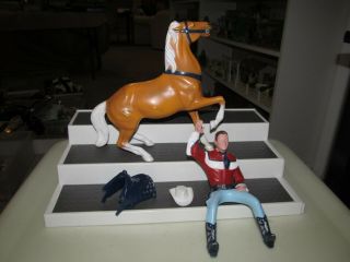 Hartland Roy Rogers And Trigger Action Figure W/red Shirt & Horse Rearing