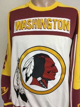 Vtg 90s Nike Washington Redskins Sewn Street Wear Sweatshirt All Over Hip Hop Xl