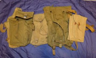 5 Pc World War Ii Military Backpack Ammunition Bag