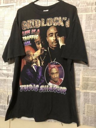 Vtg 90s Tupac Shakur Gridlock’d 2pac Makaveli Rap Hip Hop T - Shirt