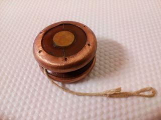 Yo - Yo Copper And Wood Yoyo Sports Handheld Games Hand Made Vintage