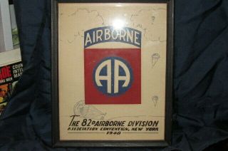 Wwii Us Army 82nd Airborne Division " Reunion " Print 8 " X 10 " Frame Art 1948