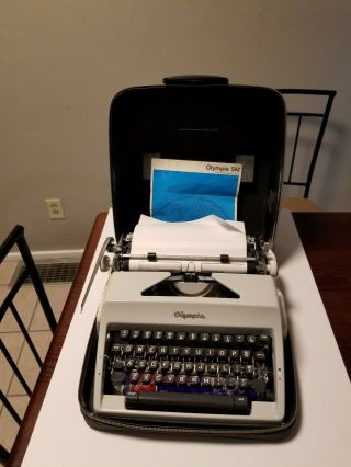 Vintage 1968 Olympia Sm8 Portable Typewriter,  Writing,  Novelist,  Collectible