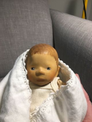 Handcrafted wooden baby doll by Elisabeth Pongratz UPDATED LISTING 10