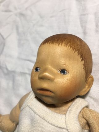 Handcrafted wooden baby doll by Elisabeth Pongratz UPDATED LISTING 2