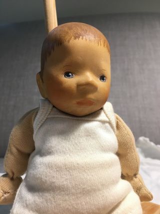 Handcrafted wooden baby doll by Elisabeth Pongratz UPDATED LISTING 8
