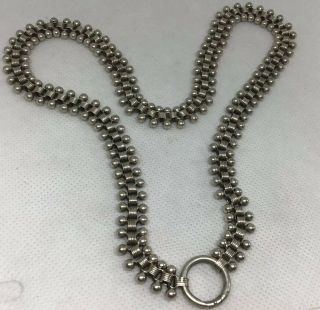 Victorian Silver Book Chain Necklace