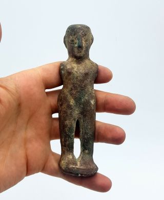 Roman Ca.  200 Ad Bronze Statue Of Nude Male Figure - Erotic - Rare