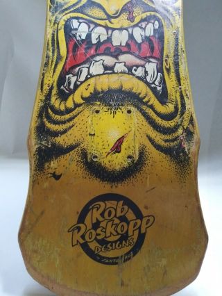 Rare 1980 ' s Santa Cruz face rob roskopp Vintage skateboard 5
