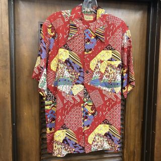 Vintage 1940’s “tropicana” Asian Pattern Silky Rayon Hawaiian Shirt - M