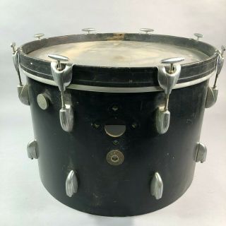 Vintage Gretsch Usa 14 " X 20 " Bass Drum Black Round Badge 14x20 8 Lug