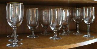 Vintage Wedding Stemware Crystal Gold Rim Wine Glasses