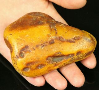 133.  2 Gr.  Natural Old Antique Butterscotch Egg Yolk Raw Baltic Amber Stone B757
