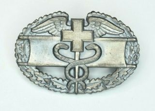 Early Vietnam Era Sterling Silver Army Combat Medic Badge Makers Marked 1960 