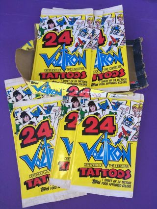 16 Vintage 1984 Voltron Defender Of Universe Toy Tattoos - 24 Per Pack -
